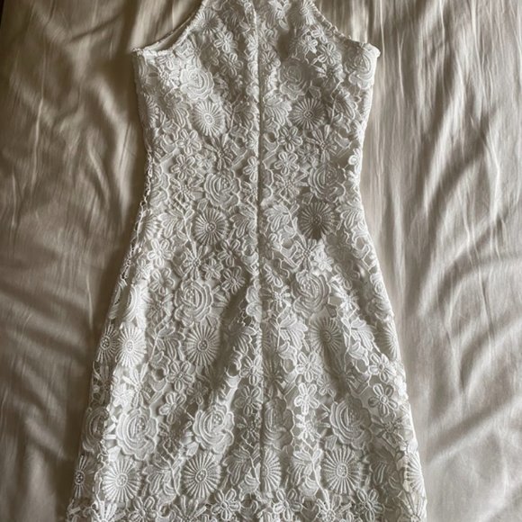 Lulu's Love Poem Ivory Lace Mini Dress (Like New) - Picture 6 of 7